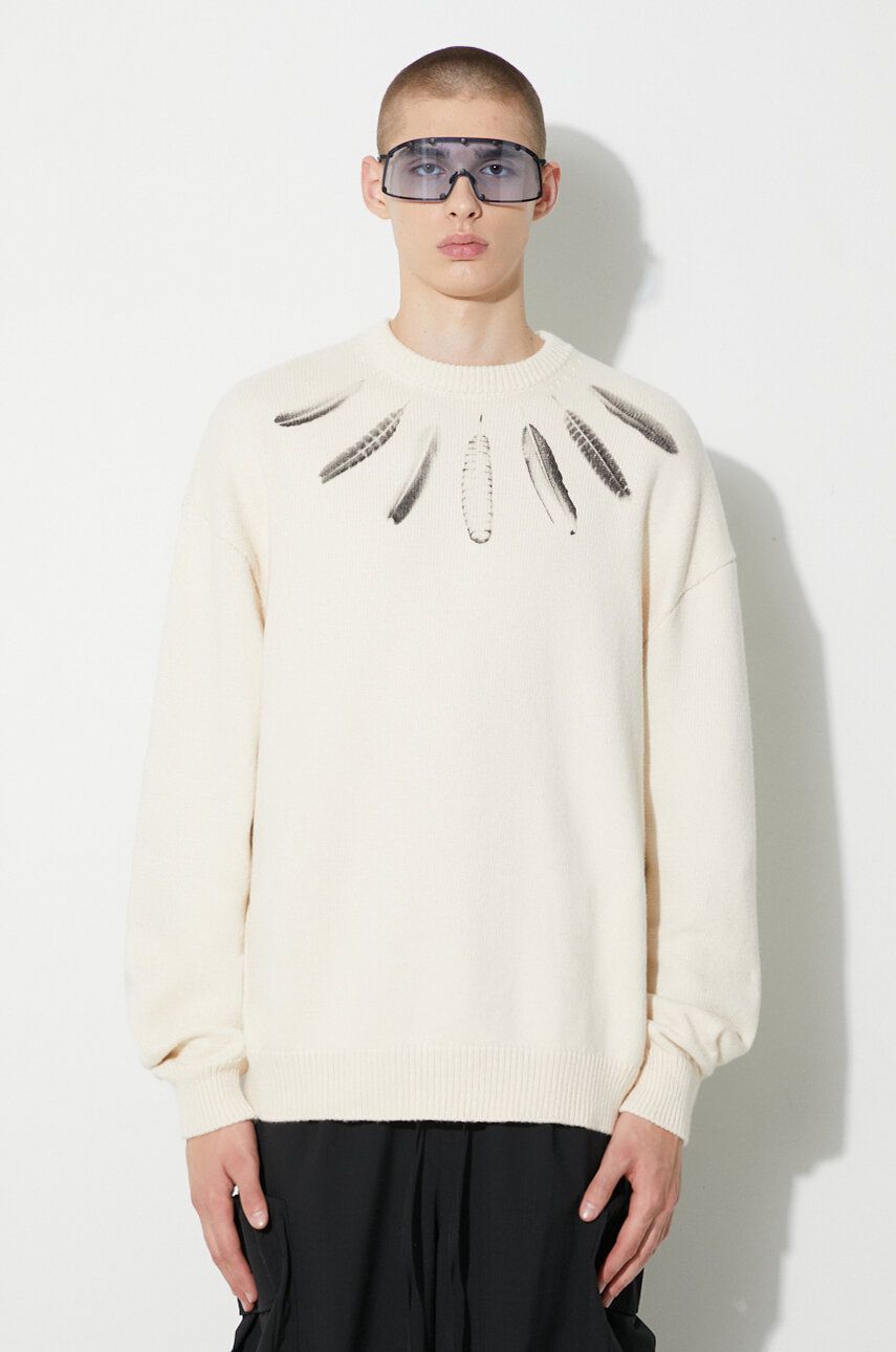 Sweater Marcelo Burlon Sweater With Print Beige | CMHE036F23KNI0026F10, 0