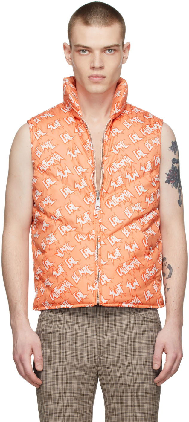 Väst ERL Print Polyester Down Vest Orange | ERL04C005