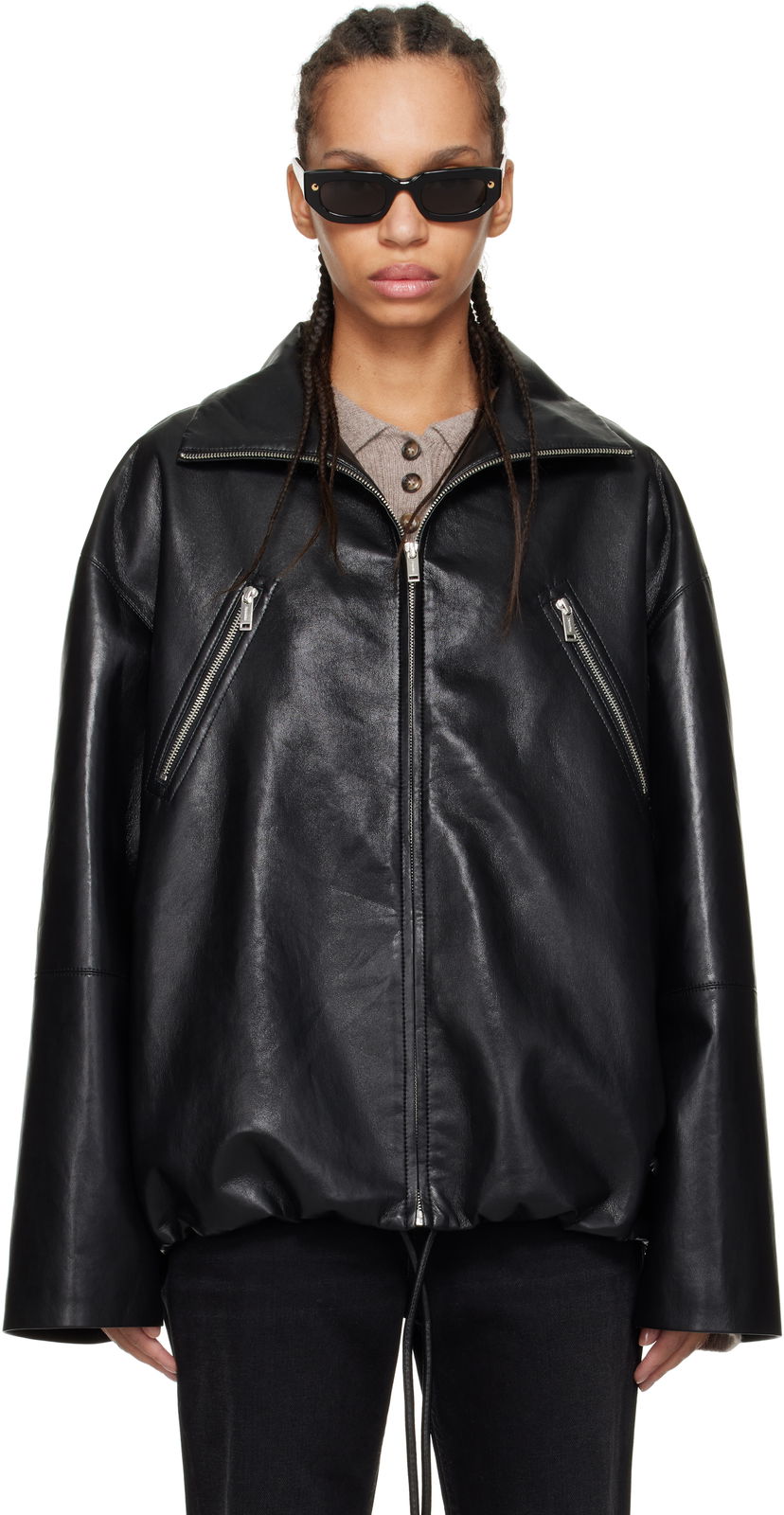 Jacka Nanushka Nanushka Aiman Faux-Leather Jacket Svart | NW25RSJK13999