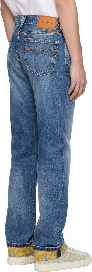 Jeans Versace Versace Stonewashed Cuffed Jeans Blå | 1018013_1A12886, 2