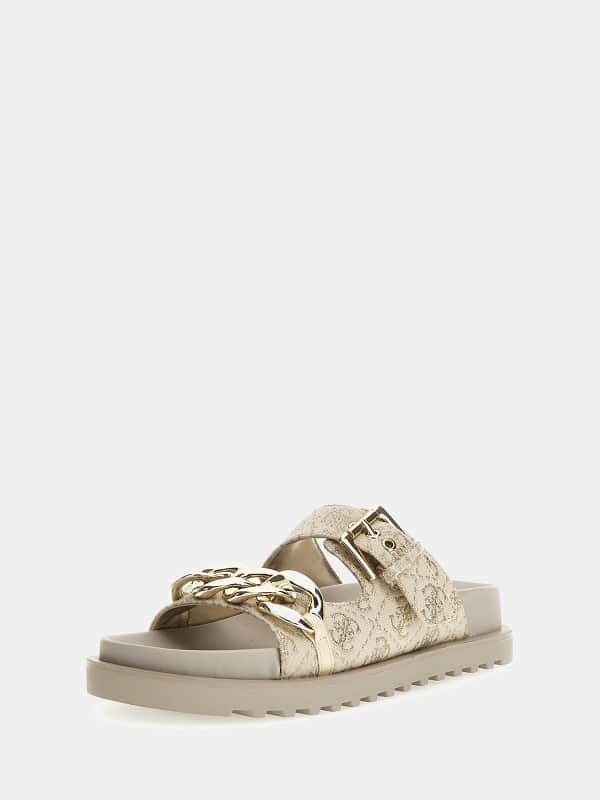 Kläder GUESS Fadey 4G Logo Sandals Metallisk | FLJFATFAL03