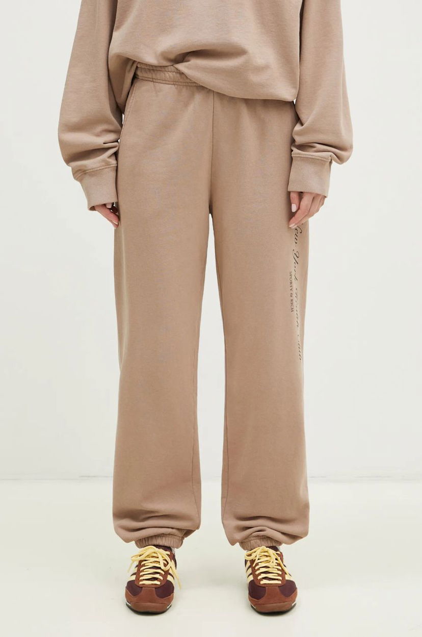 Träningsbyxor Sporty & Rich Sporty & Rich NY Health Club Printed Sweatpants Brun | PA036512043BE05