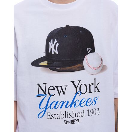 T-shirt New Era New Era MLB NY Yankees Script Graphic Tee Vit | 60596279, 1