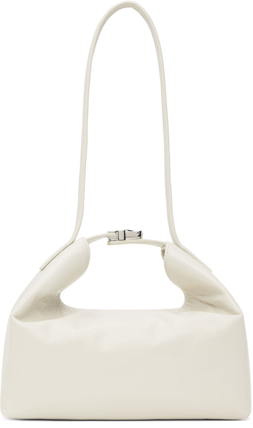 Handväska BY FAR Leather Shoulder Bag Vit | MWBSB052LL002WH020PL