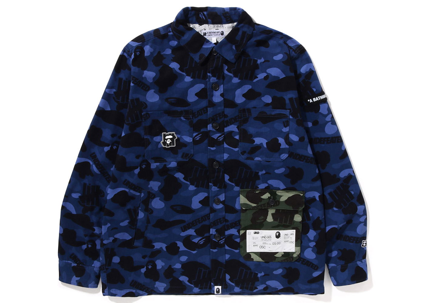 Jacka BAPE Undefeated x Color Camo Flannel Jacket Mörkblå | 001LJI731903C, 0