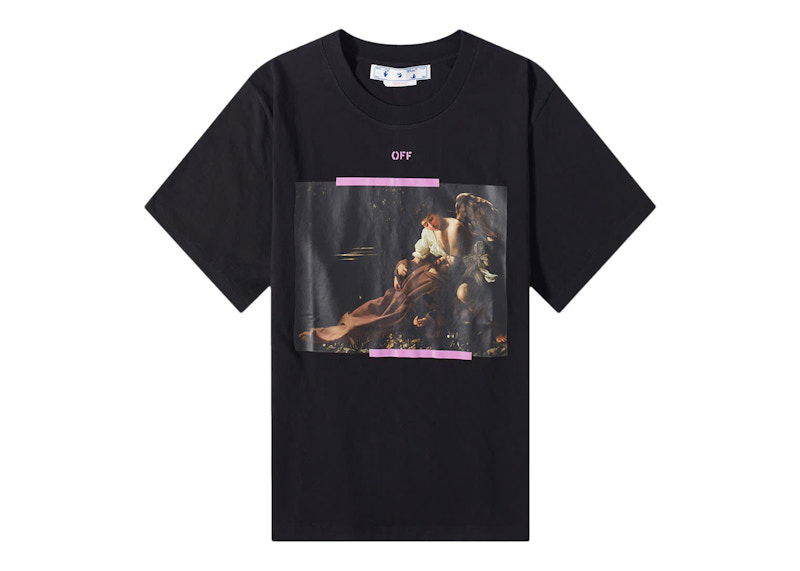 T-shirt Off-White Arrow Caravaggio St Fran Slim Tee Black/Multi Svart | OMAA027S23JER0031034