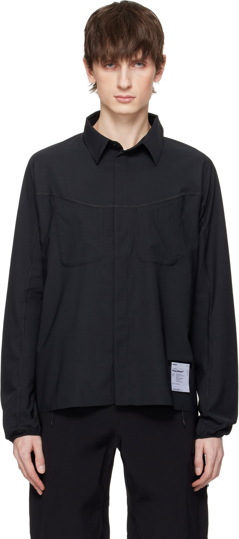 Skjorta Satisfy Satisfy PeaceShell River Shirt Svart | 11017-BK