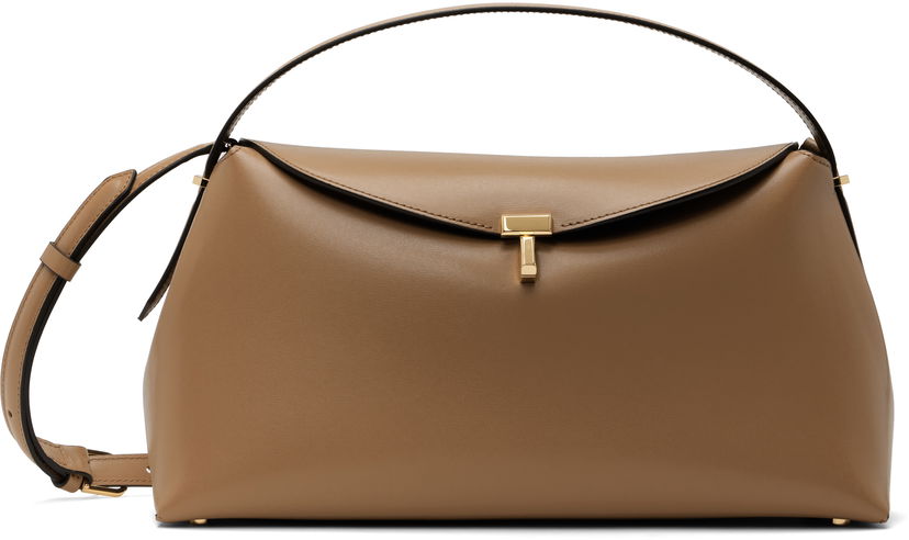 Handväska TOTEME TOTEME T-Lock Leather Top Handle Bag Brun | 241-WAL956-LE0025