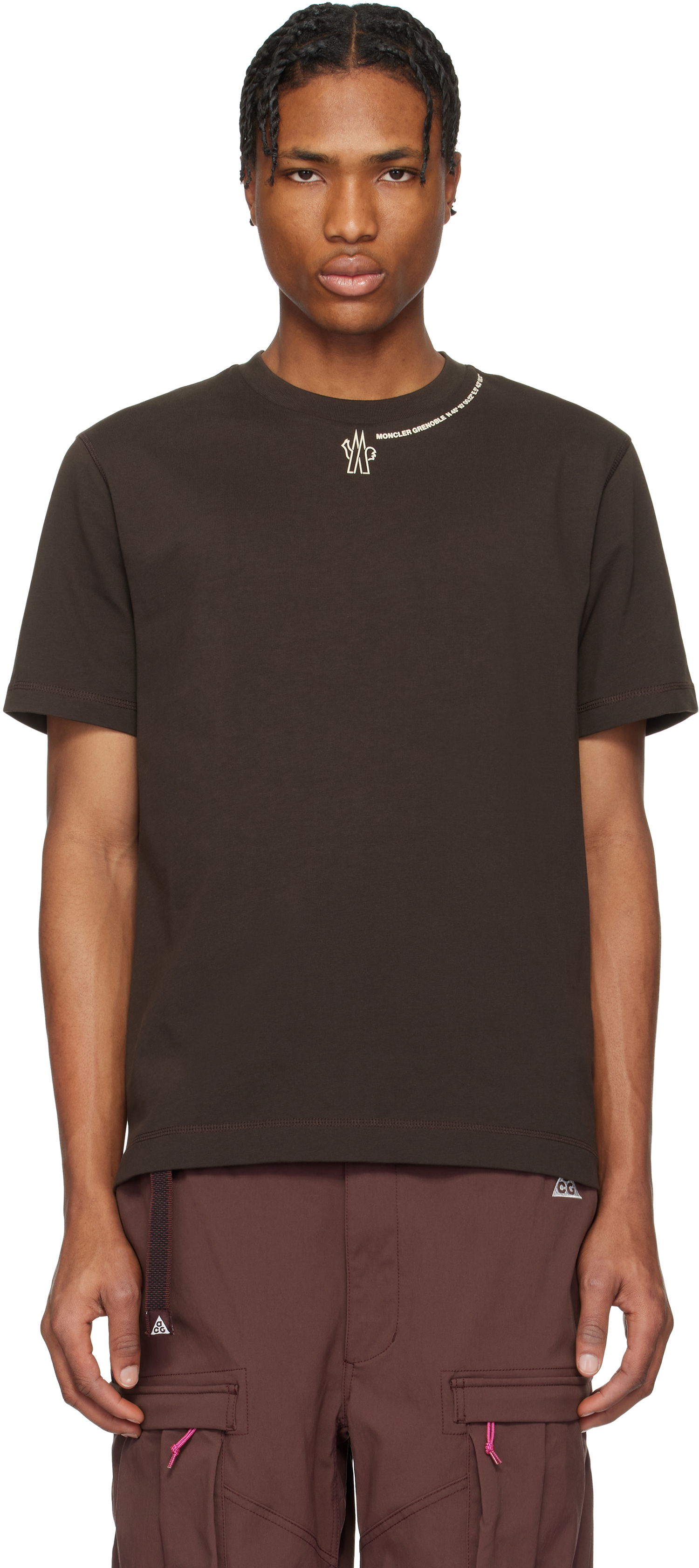 T-shirt Moncler Moncler Grenoble Logo Cotton T-Shirt Brun | K10978C0000783927, 0