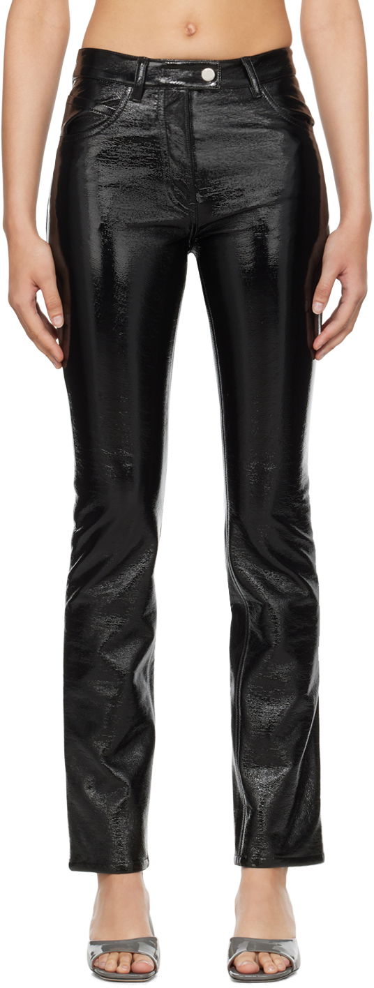 Jeans Courrèges Courrèges 5-Pocket Patent Leather Trousers Svart | PERCPA013VY0014
