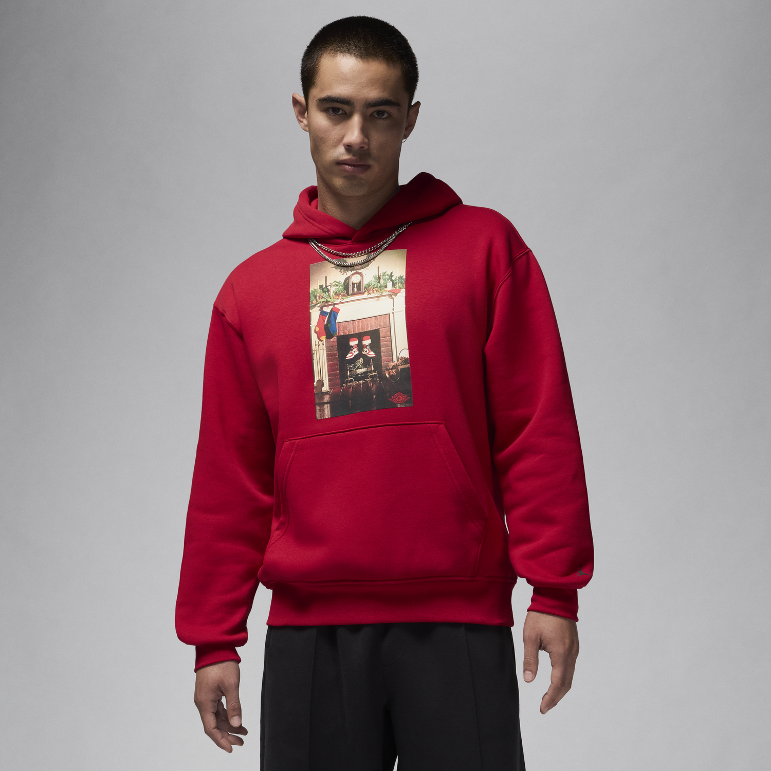 Sweatshirt Jordan Jumpman "Chimney" Fleece Hoodie Röd | HQ5654-687, 0