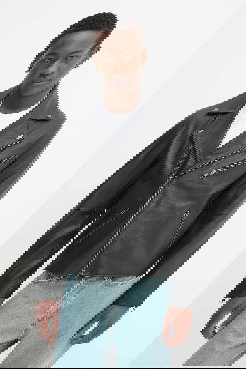 Jacka Samsoe Samsoe Samsoe Samsoe SACOBAIN Leather Moto Jacket Svart | M25200027, 0