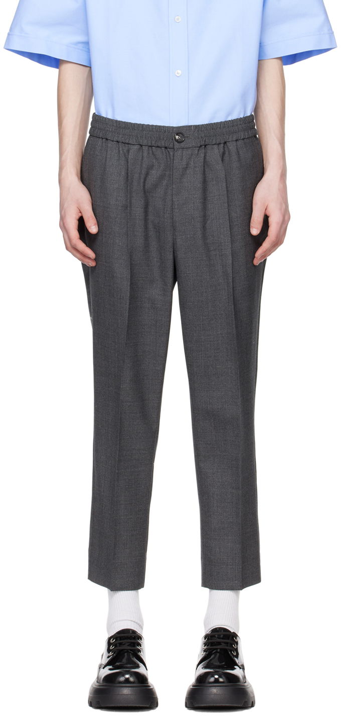 Byxor AMI Paris Elasticized Trousers Grå | HTR206.WV0043