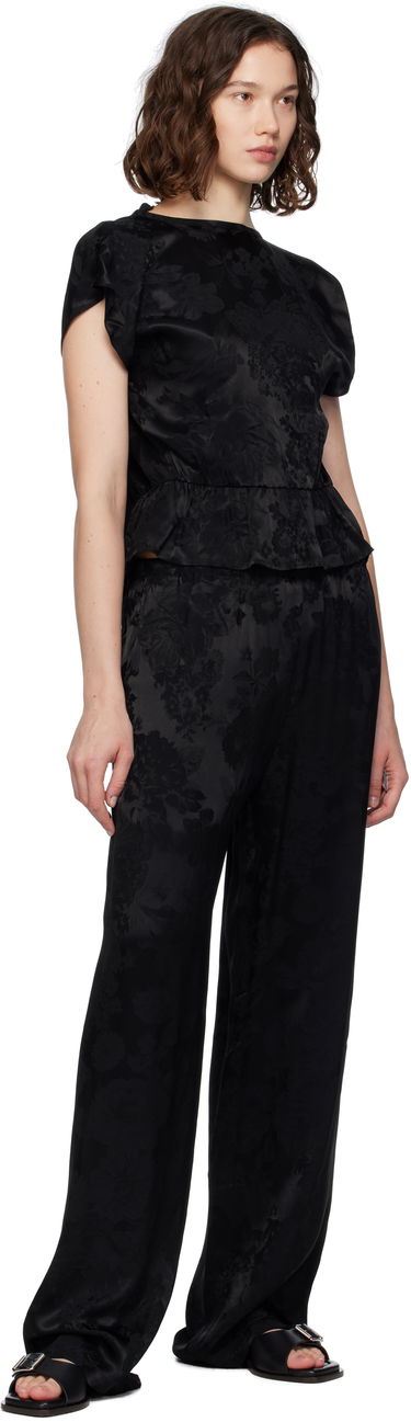 Byxor Maison Margiela MM6 Maison Margiela Jacquard Wide-Leg Trousers Svart | S52KA0551 M35471, 3