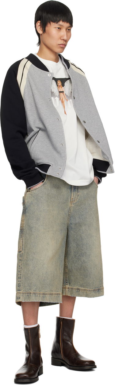 Bomberjacka Palm Angels Palm Angels Varsity Bomber Jacket Grå | PMEK010S25FAB0010810, 3