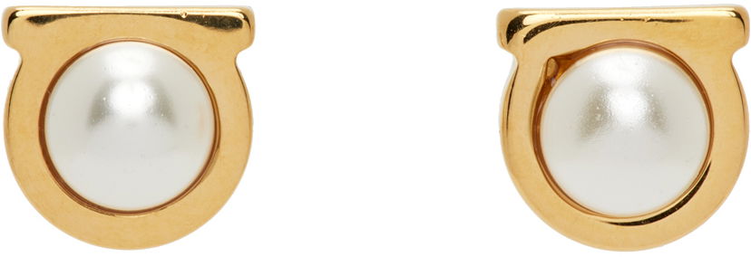 Örhängen FERRAGAMO Gancini Pearl Earrings "Gold" Metallisk | 760121 - 696454