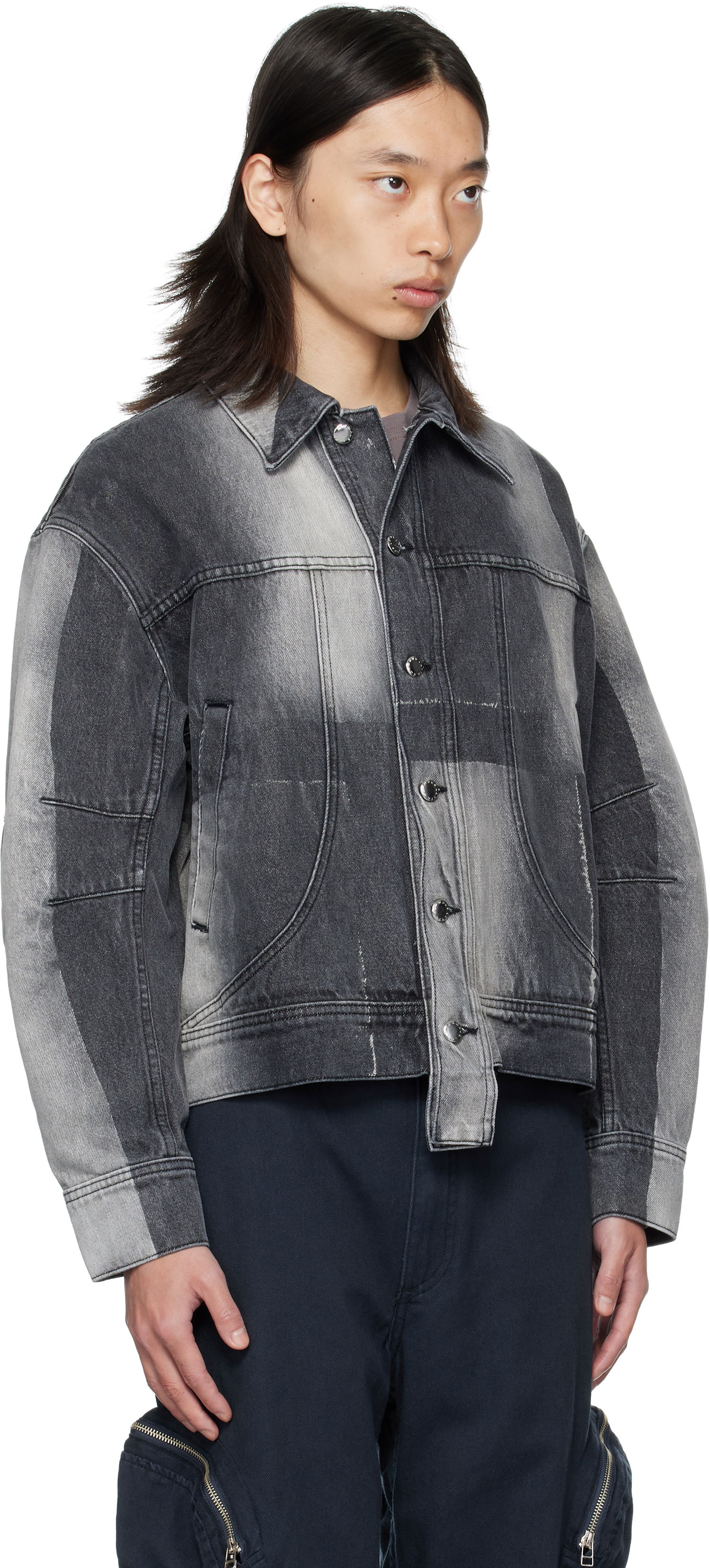 Jacka Eckhaus Latta Eckhaus Latta 'El Jacket Redux' Denim Jacket Grå | 1224-EL-PF25-SF, 1