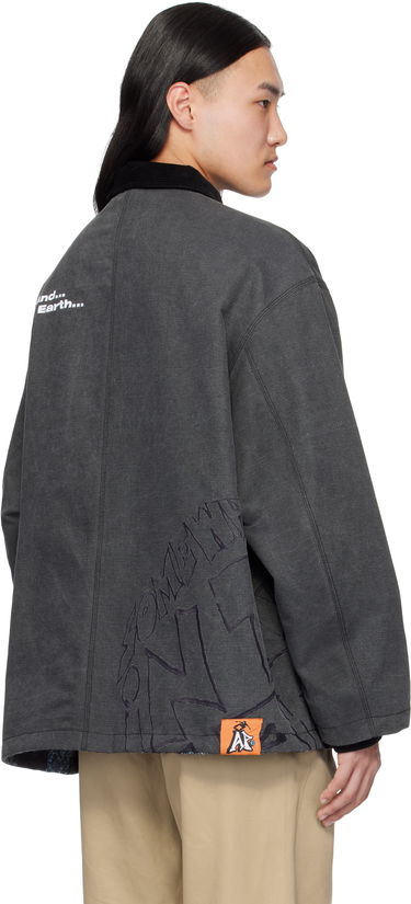 Parkas AAPE by A Bathing Ape AAPE by A Bathing Ape Moonface Logo Reversible Utility Jacket Grå | AAPJKM7680XXNBKX, 2