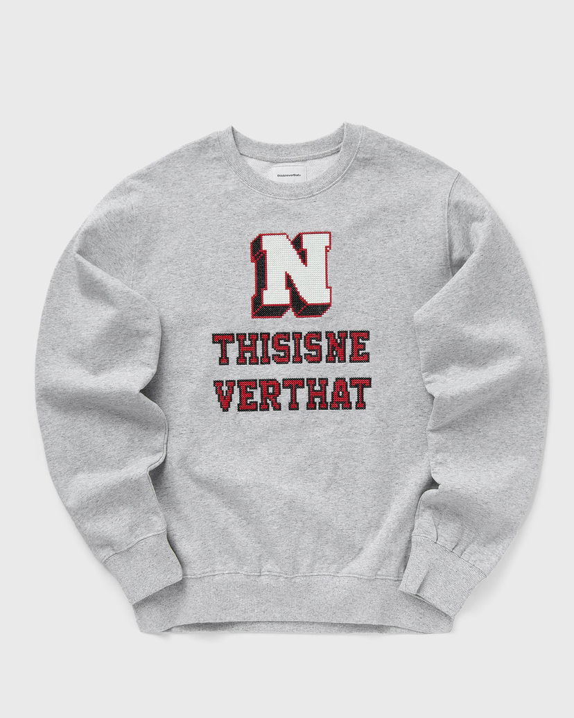 Sweatshirt thisisneverthat Cross Stitch Graphic Sweatshirt Grå | TN251TSWCW04HGR