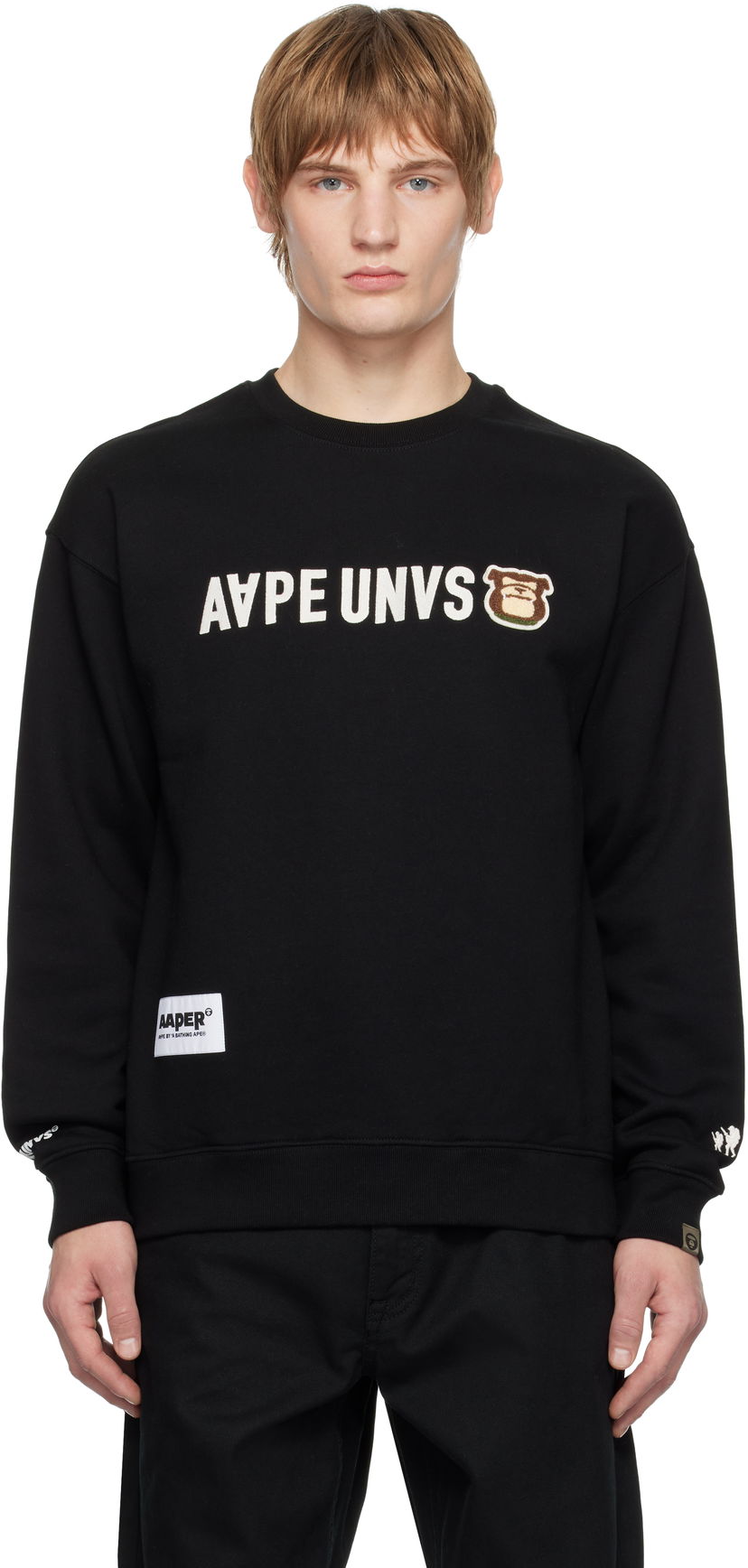 Sweatshirt AAPE by A Bathing Ape AAPE by A Bathing Ape 'AAPER' Crewneck Sweatshirt Svart | AAPSWMB379XXNBKX