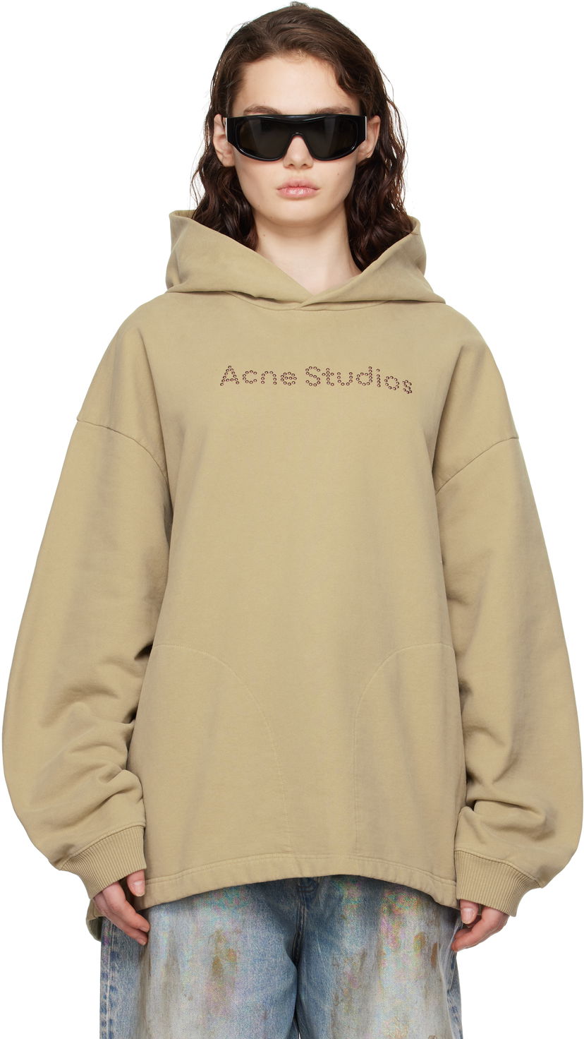 Sweatshirt Acne Studios Acne Studios Logo Hoodie Beige | CI0192-