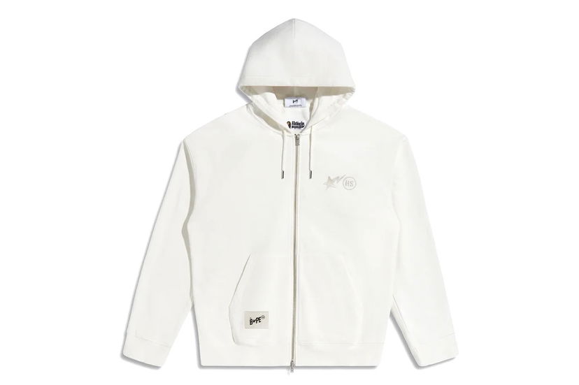 Sweatshirt BAPE BAPE x Highsnobiety Full Zip Hoodie Ivory Vit | 1J73-115-901