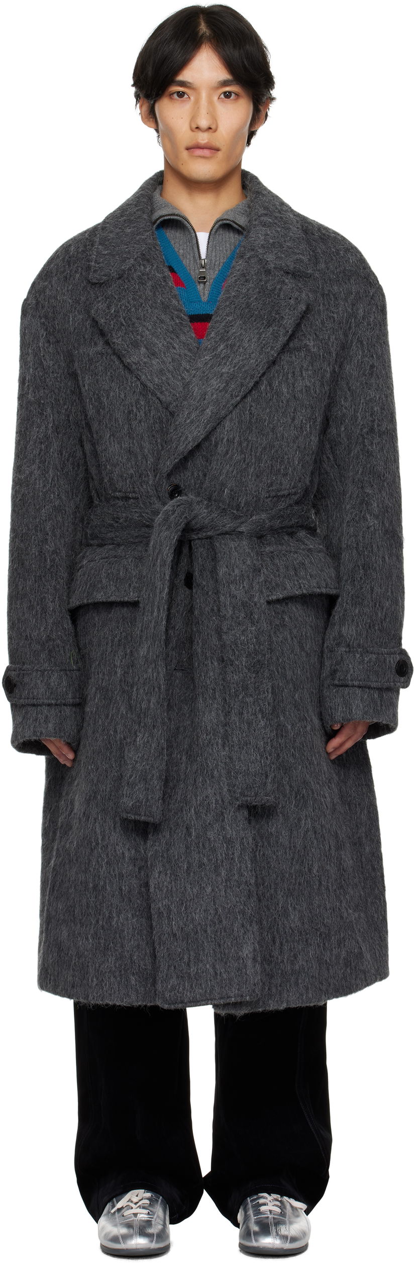 Rockar Andersson Bell Andersson Bell Mattia Shaggy Wool Robe Coat Grå | awa715m
