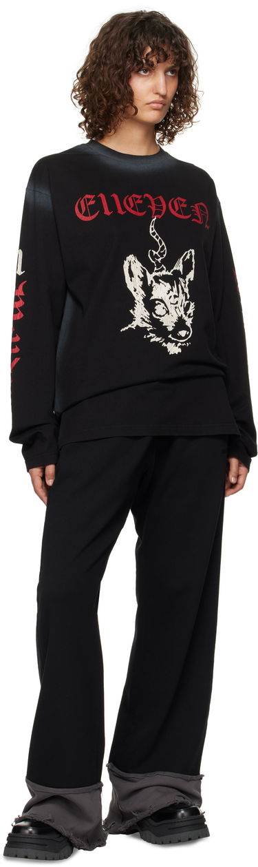 T-shirt We11done 11 Graphic Long Sleeve T-Shirt Svart | WD-TT3-24-762-U-BK, 3