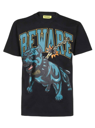 T-shirt MARKET Beware Dog Washed Tee Svart | 399001086