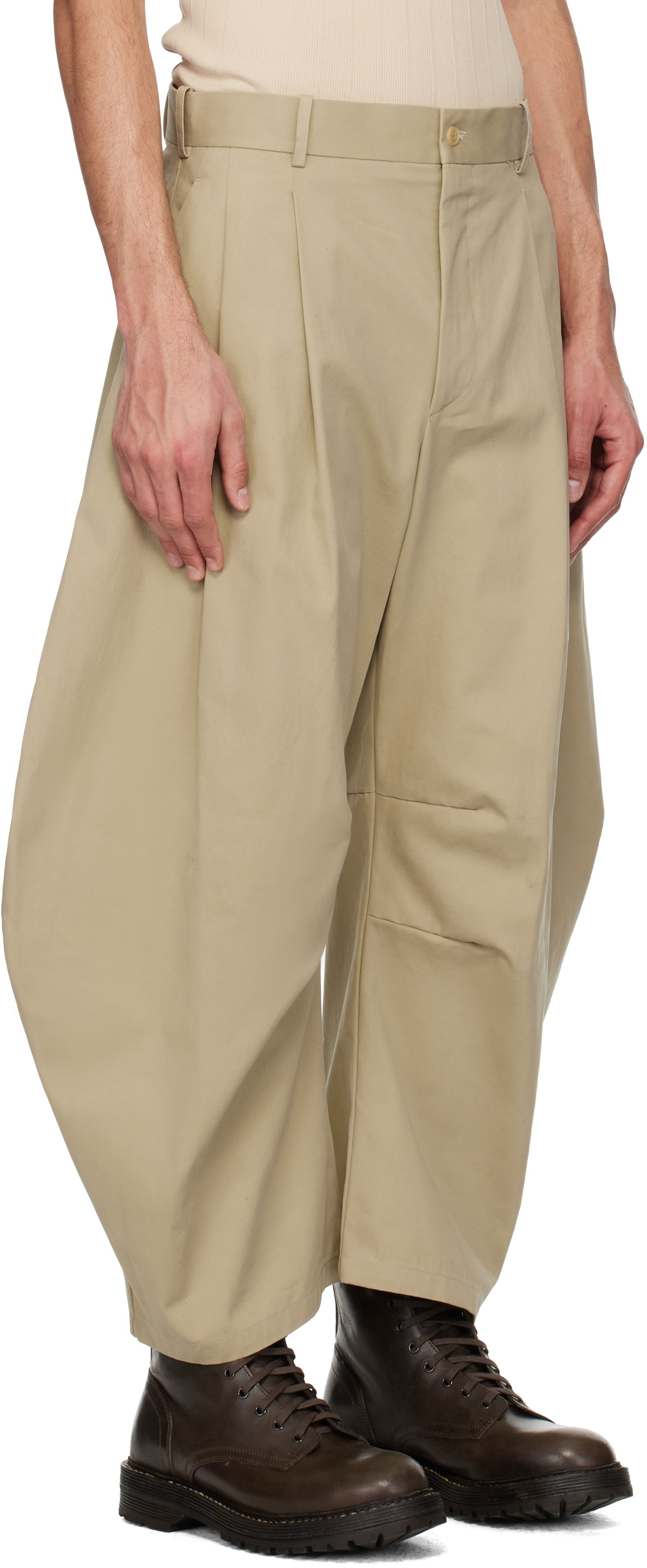 Byxor HED MAYNER Hed Mayner Curved Trousers Beige | HMMA30020A-HA155, 1