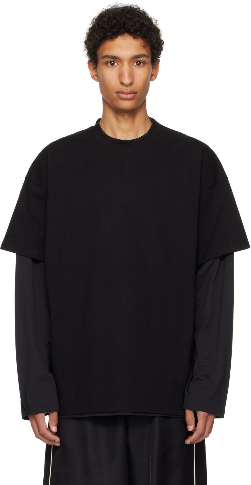 T-shirt Jil Sander Jil Sander Cotton Crew-Neck T-Shirt Svart | J61GC0001_J20332