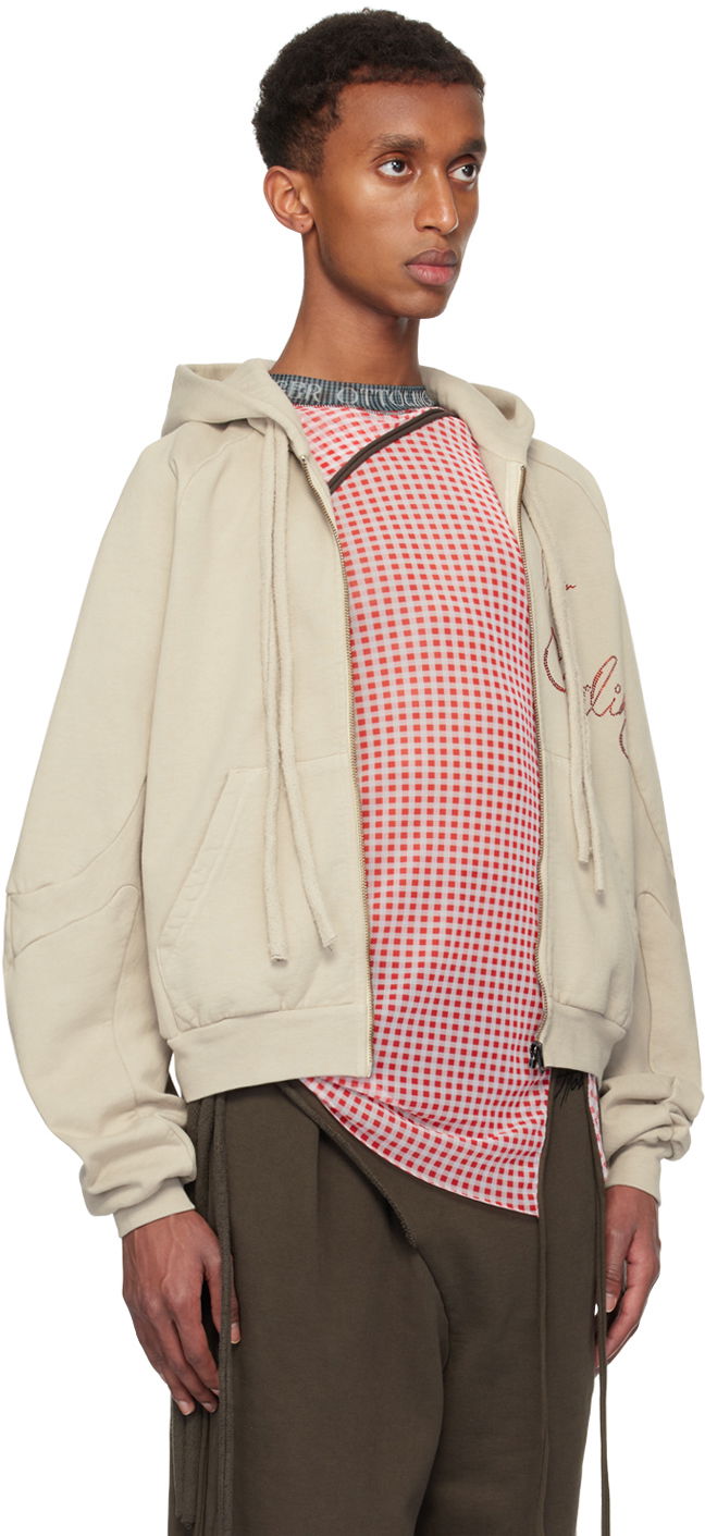 Sweatshirt Ottolinger Ottolinger Oversized Zip Hoodie Beige | 1150204121, 1