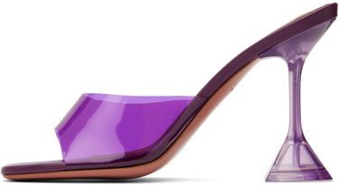 Skovård Amina Muaddi Amina Muaddi Lupita Glass Slipper Heeled Sandals Purpur | LUPITA GLASS SLIPPER CL PLEXI PV, 2