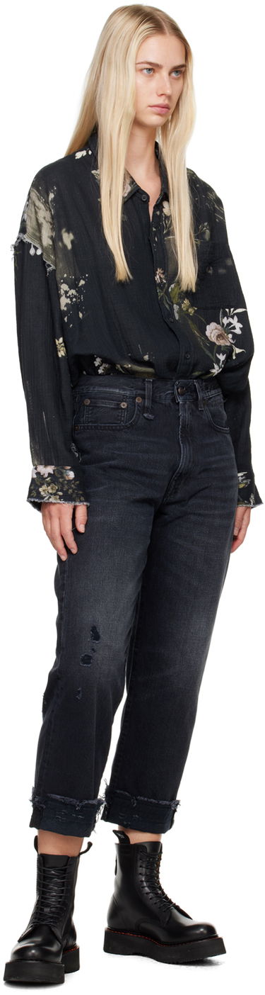 Jeans R13 R13 Mid-Rise Straight Boyfriend Jeans Svart | R13W5083-394A, 3