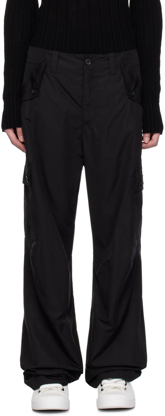 Cargo byxor Dolce & Gabbana Black Plaque Cargo Pants Svart | GV3OHTFU5PY
