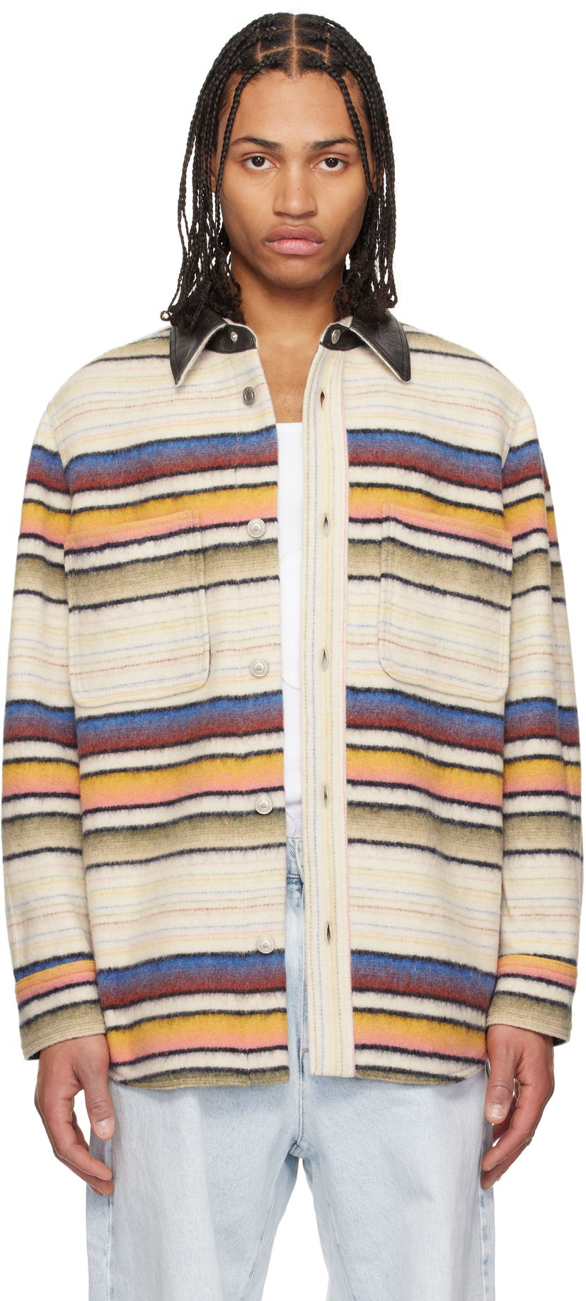 Skjorta ISABEL MARANT Isabel Marant Duncan Striped Overshirt Flerfärgad | 25PVE0502HA-C1D02H