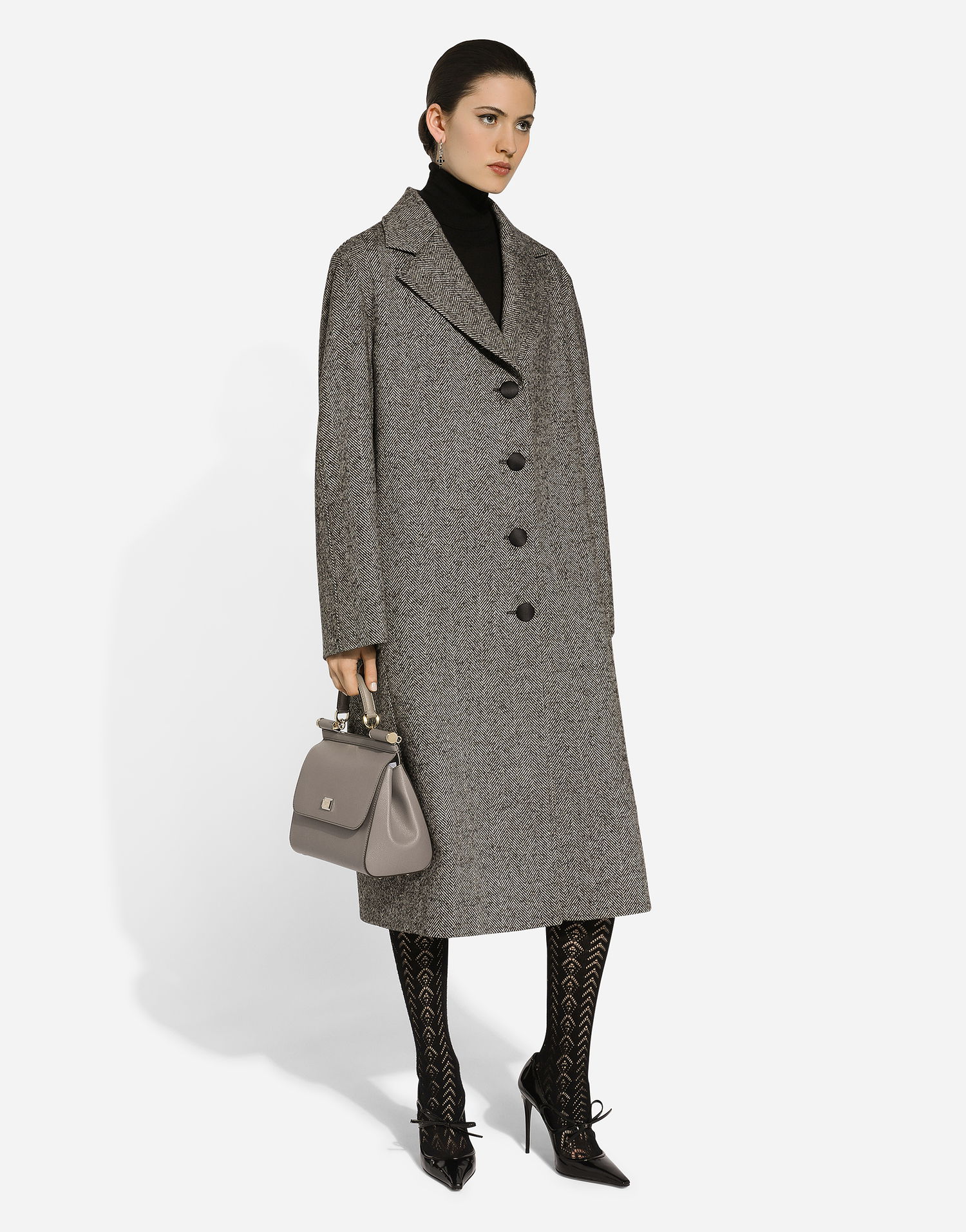 Handväska Dolce & Gabbana Dolce & Gabbana Small Sicily Leather Top Handle Bag Grå | BB6002B100180045, 1