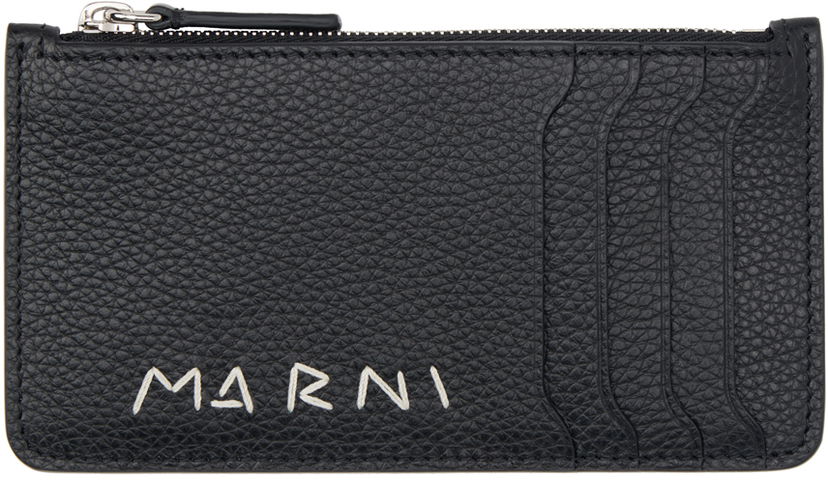 Plånbok Marni Leather Card Holder Svart | PFMI0103U1 P6533