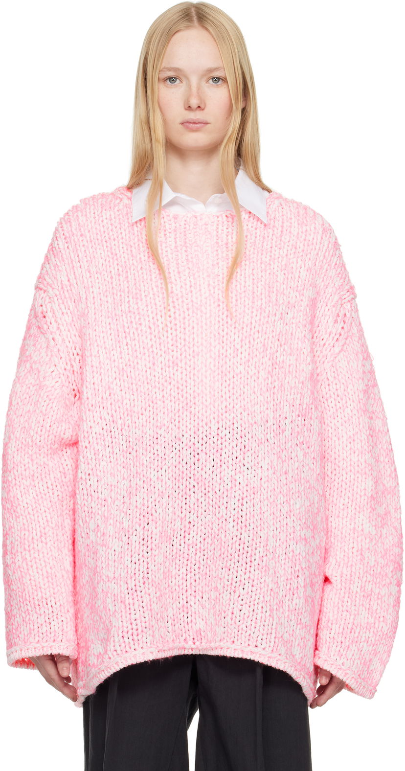 Sweater Comme des Garçons Homme Plus Lily Yarn Sweater Rosa | PO-N010-051