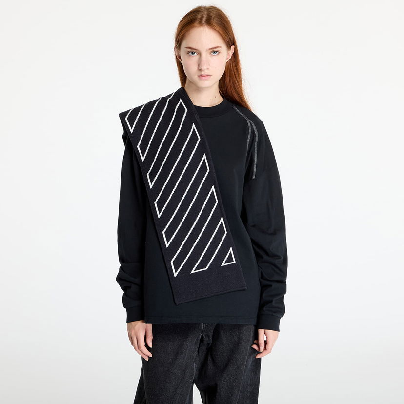 Halsduk Off-White Off-White Kids Bookish Diag Scarf Svart | OBMA001F24KNI0011003