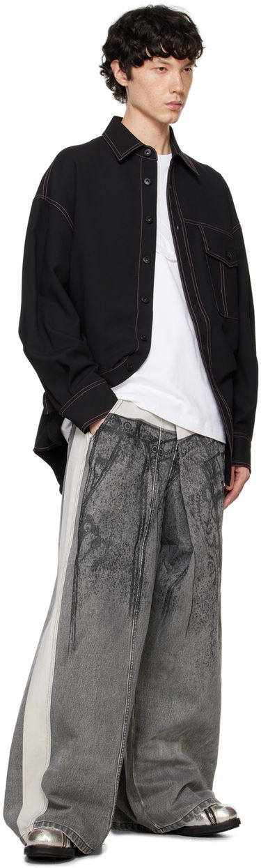 Skjorta Feng Chen Wang Feng Chen Wang Contrast Stitch Shirt Svart | FMF16SR06, 3