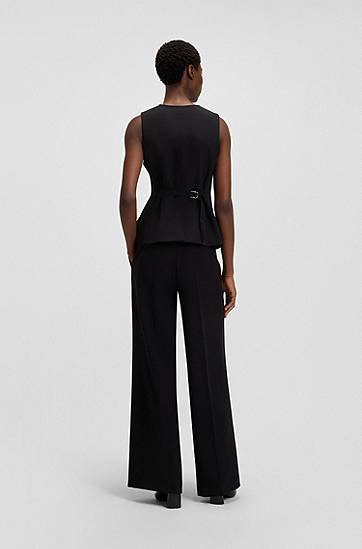 Väst BOSS Adjustable Waistcoat in Stretch Crepe Svart | 50549419, 1