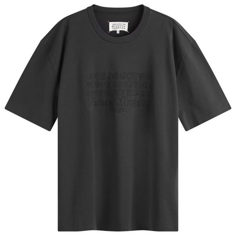 T-shirt Maison Margiela T-Shirt Number Embroidery Washed Svart | S50GC0703-S23883-960