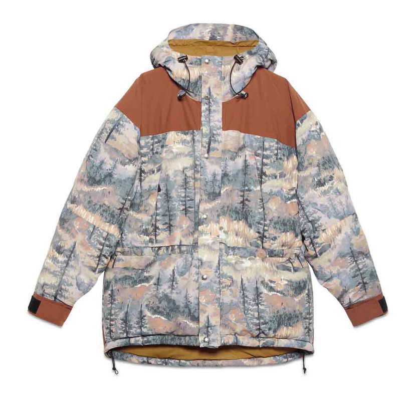 Pufferjacka Gucci The North Face x Padded Jacket Forest Print Grå | 670890 XAADF 3412