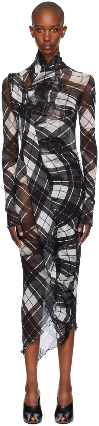 Klä Jean Paul Gaultier Jean Paul Gaultier Distorted Tartan Midi Dress Flerfärgad | 24/31-F-RO297-T573-000201