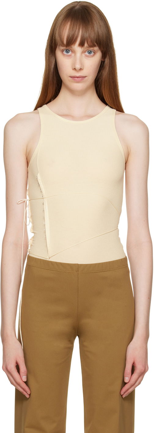 Linne Baserange Baserange Tie Bodysuit Beige | ONTI-RB-WI22
