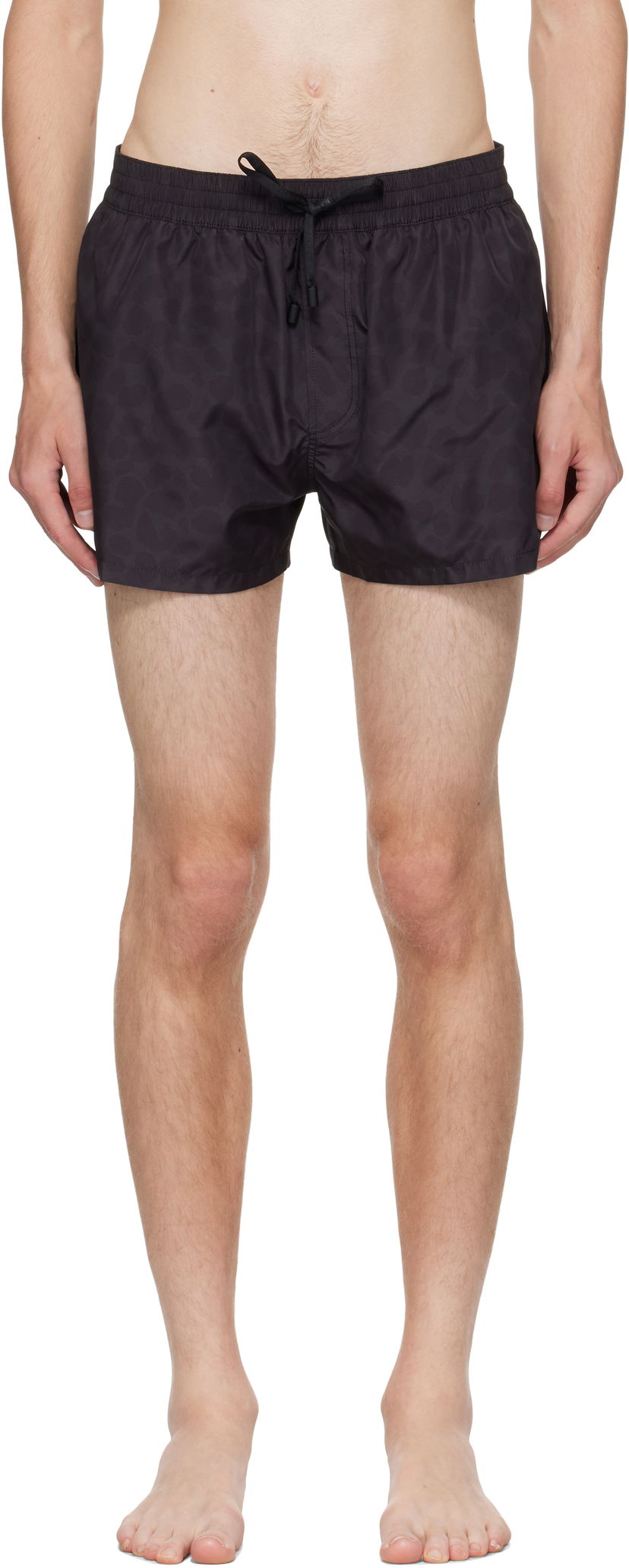Badkläder Balmain Balmain Leopard Swim Shorts Svart | BWB711710