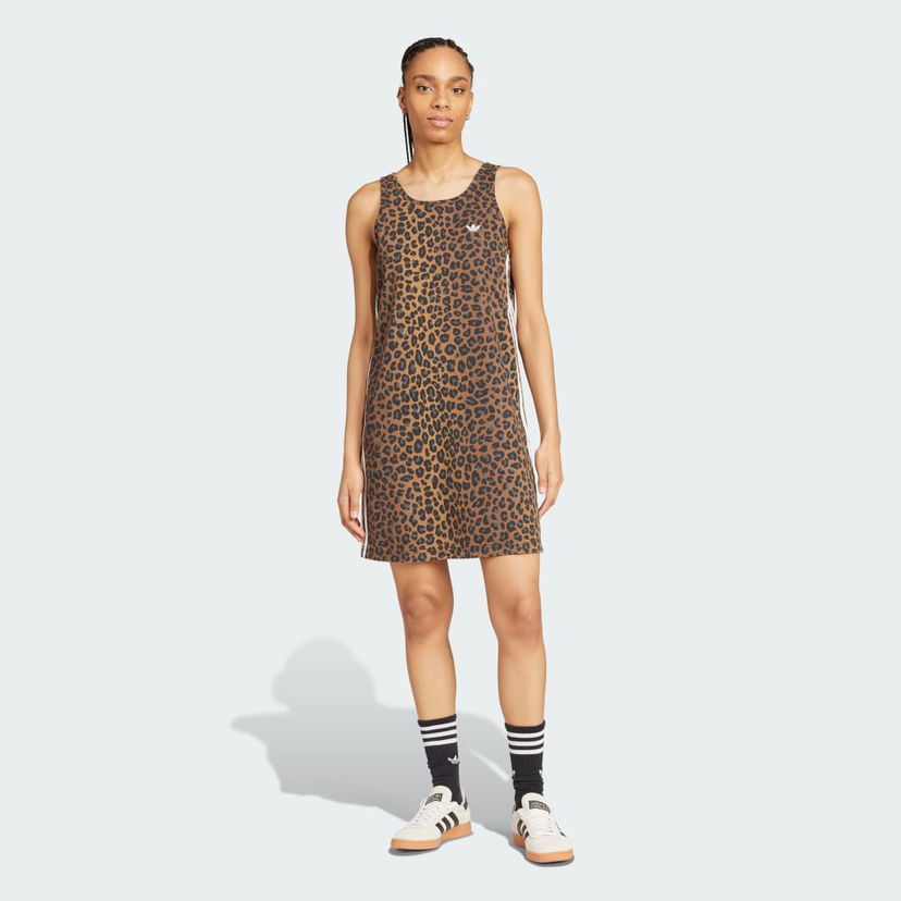 Klä adidas Originals Originals Leopard Print Tank Dress Brun | KA2677