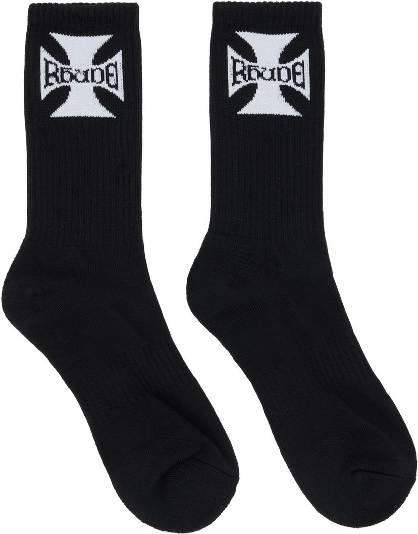 Strumpor Rhude Rhude Boys Logo Socks Svart | RHPF25SO02750