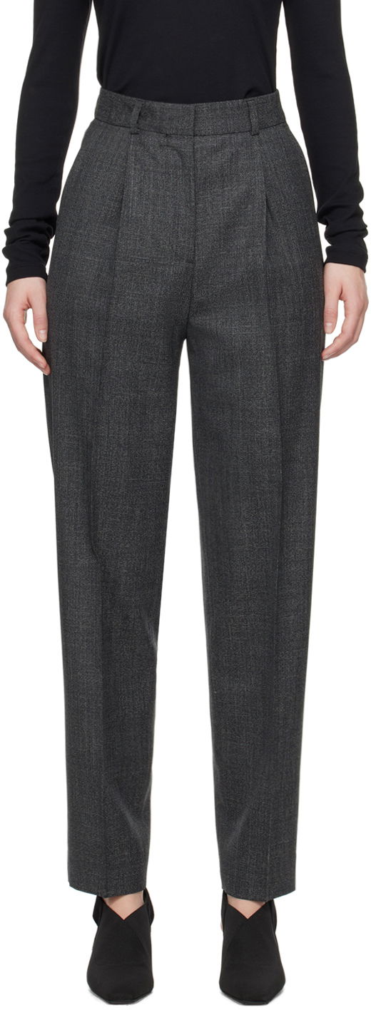 Byxor TOTEME TOTEME Single-Pleat Trousers Grå | 242-WRB1625-FB0110